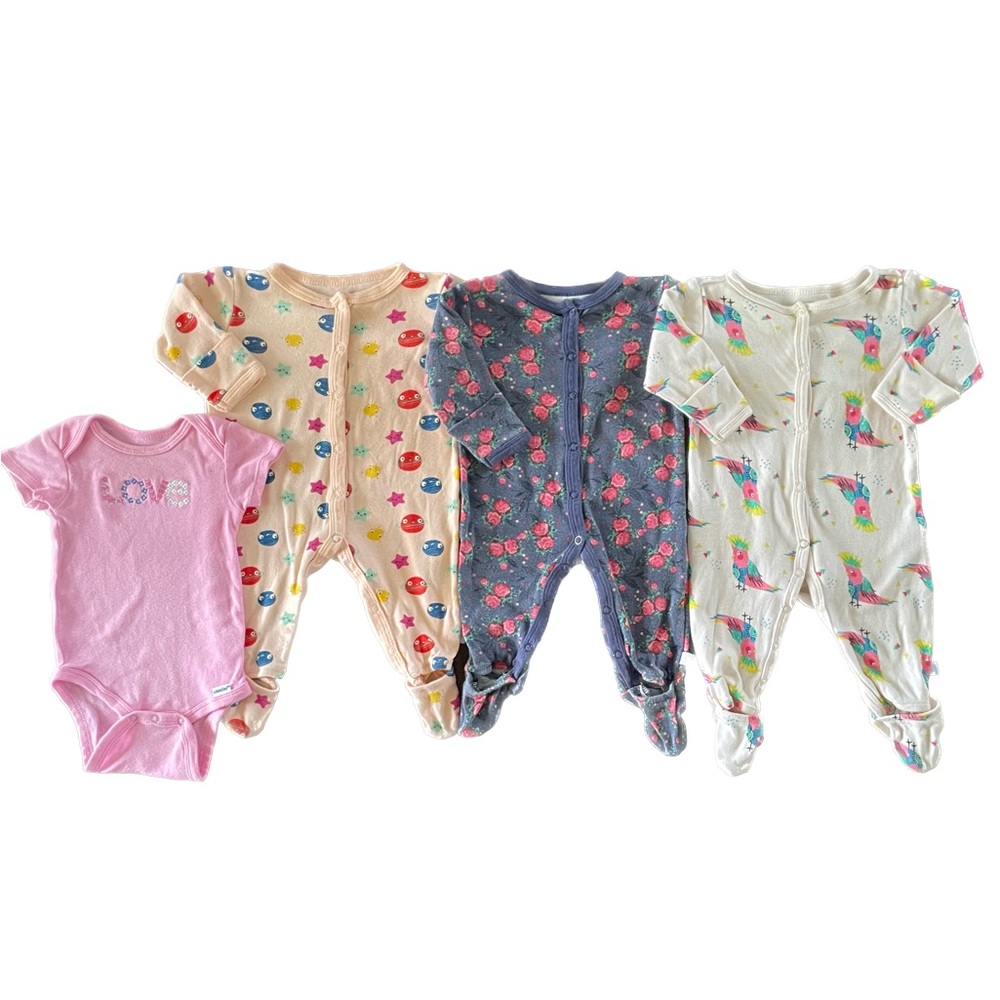 3-6 months footie pajama and onesie lot